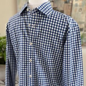 Boden Architect Shirt - Blue & White Large Check, Size S